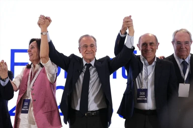 Europapress 7579588 Florentino Perez Attends The Media After Winning The Real Madrids